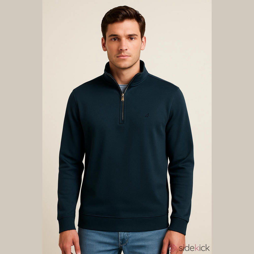 Men's Black Half-Zip Sweater